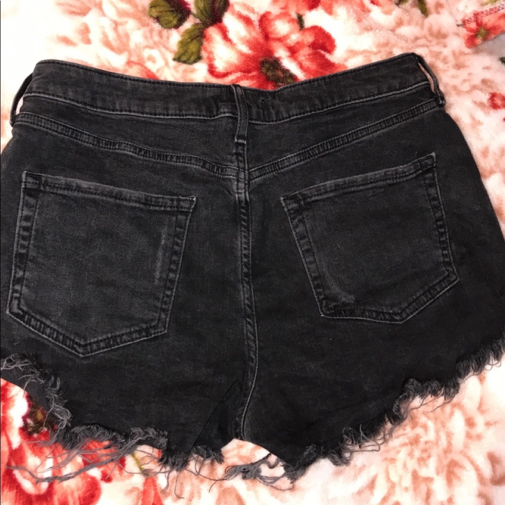 Black Denim Retro High waisted shorts